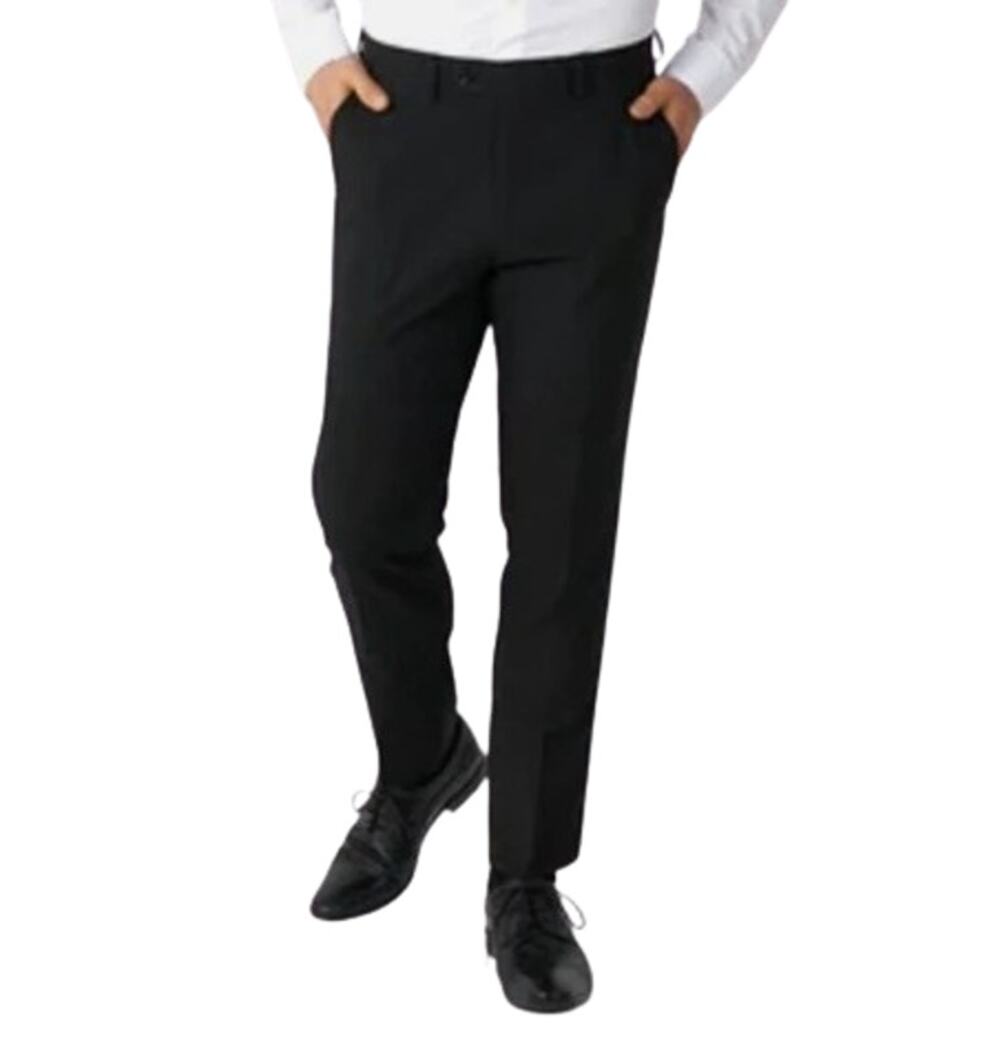 OPPOSUITS Mens Slim Fit Dress Pants 36x34 Black Straight Leg Flat Front NWOT